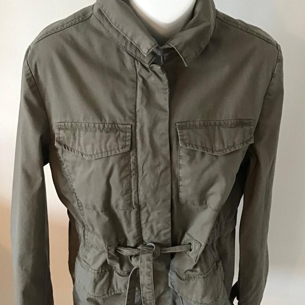 Gap Utility Jacket Womens M Green Lightweight Drawstring Waist Grunge Chore Barn - Picture 2 of 9